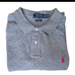 Polo Ralph Lauren Men’s Classic Fit Polo Shirt XXL Gray Heather Cotton Red Logo